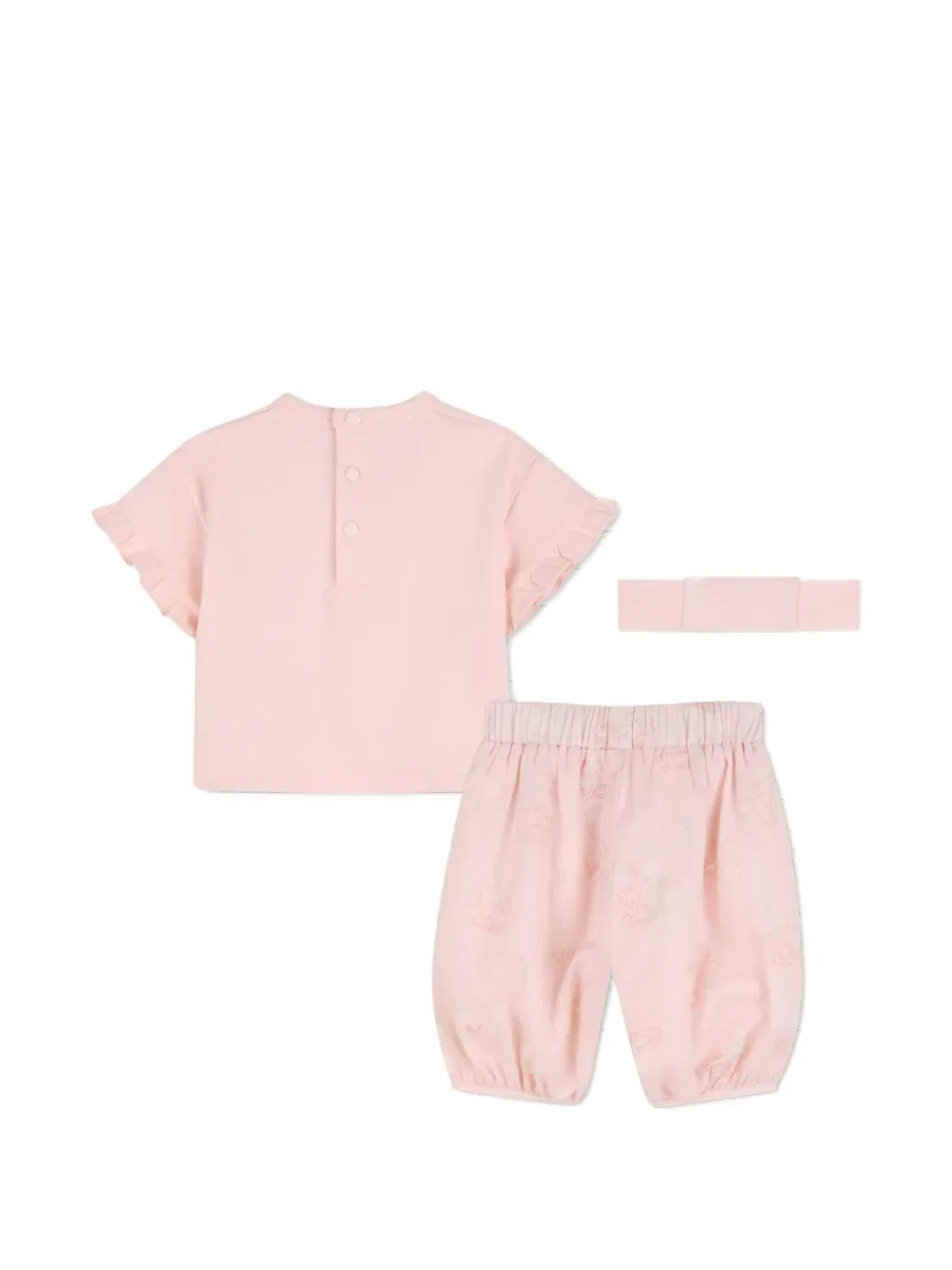 Комплект брюк с оборками на рукавах (три штуки) Kenzo Kids, розовый — фото 2