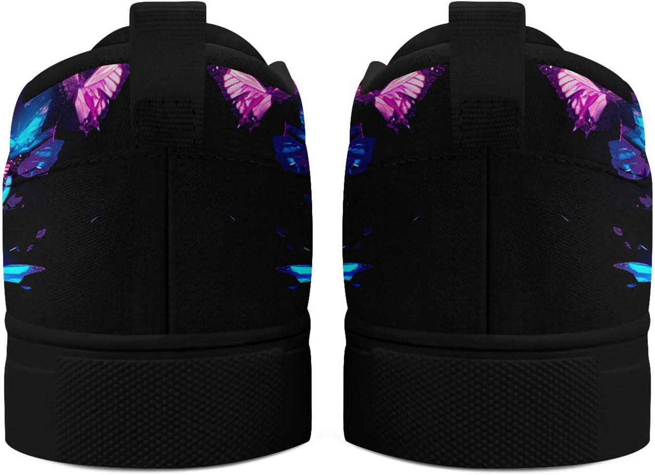 Женские готические кеды с черепом coolcustomize, слипоны, эластичный текстиль, повседневные лоферы, рок и панк, низкие кеды для ходьбы, мужские, фиолетовый — фото 3