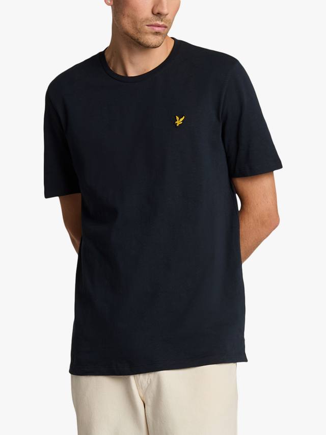

Хлопчатобумажная футболка slub Lyle & Scott, темно-синий
