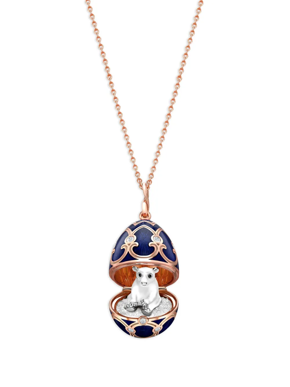 

Золотая подвеска Heritage Polar Bear Surprise Locket с камнями FABERGÉ, синий