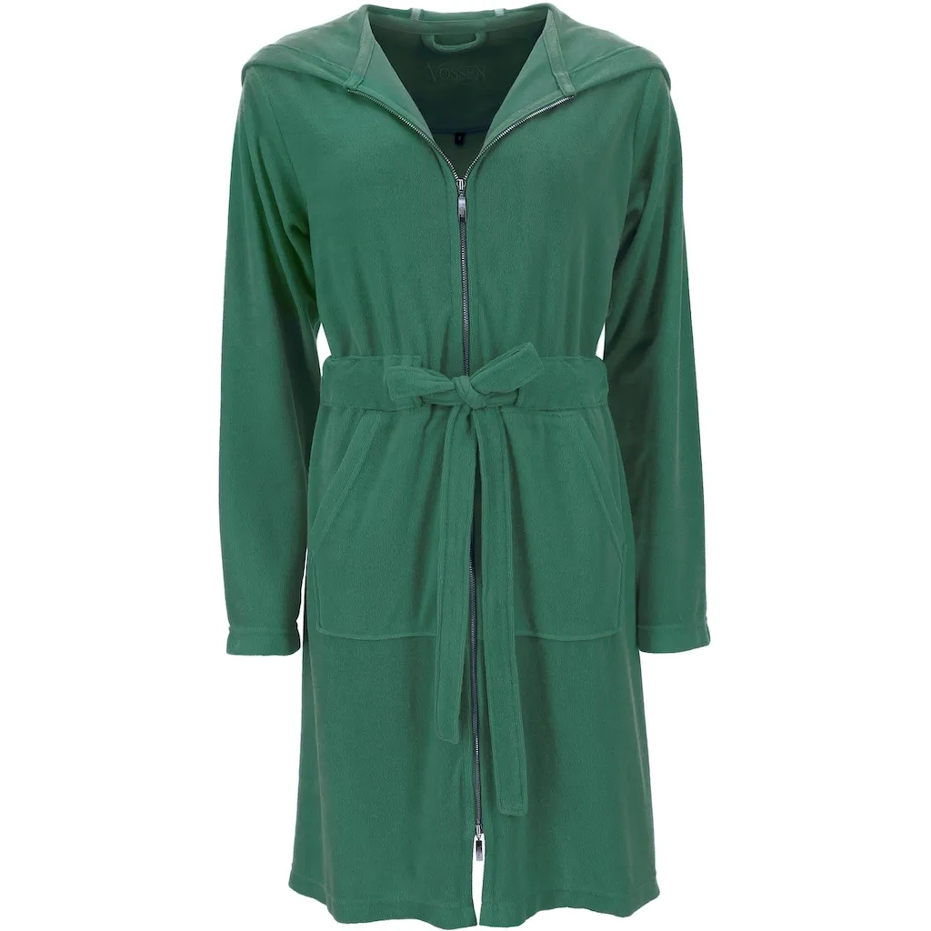 

Халат Tampa, идеально подходит для сауны и спа, гостиничный халат, утренний халат, 1 шт., с карманом-кенгуру, на молнии Vossen, Evergreen