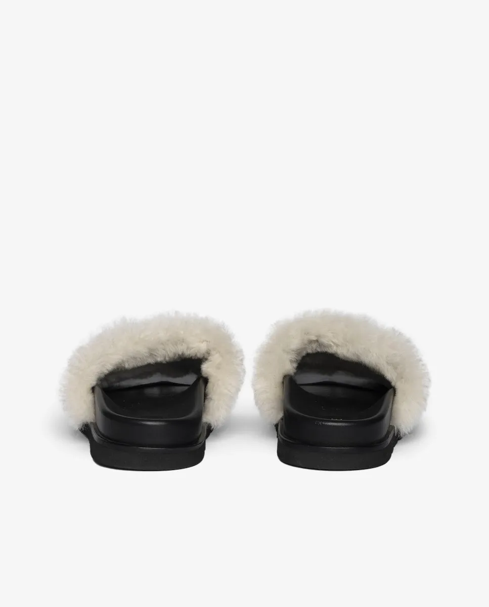 Женские мюли Teddy Bare с черной замшей и меховой подкладкой Zadig & Voltaire — фото 2