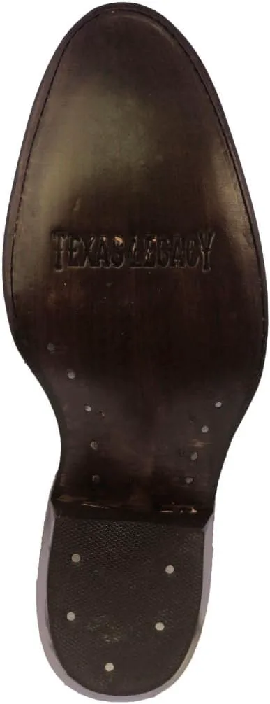 

Мужские ковбойские сапоги Texas Legacy с коньячным цветом, западная кожа, с отделкой под кожу ящерицы Тежу, с круглым носком