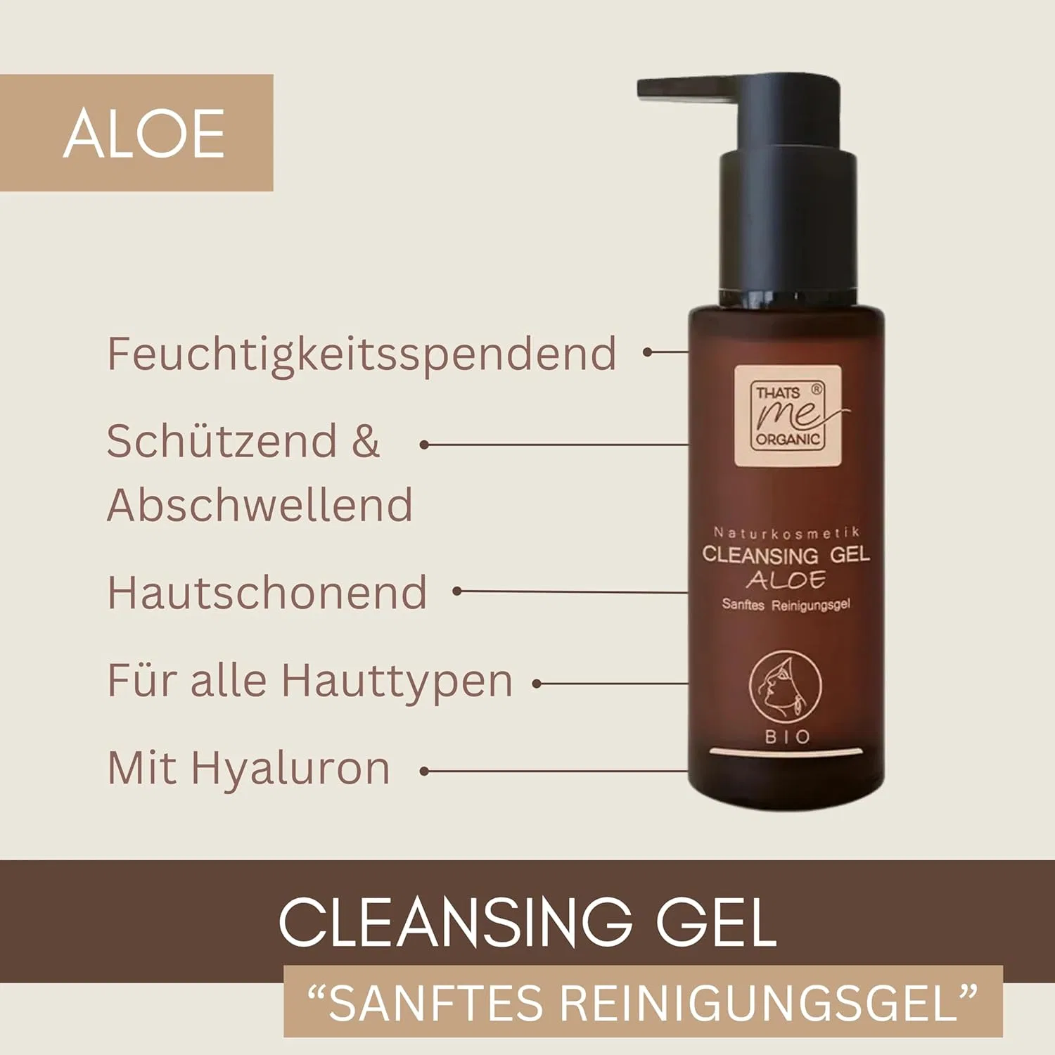 Гель для умывания ‎Thats Me Organic — Органический очищающий гель Aloe с антивозрастным эффектом — фото 2