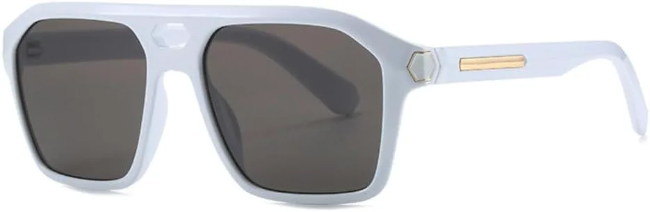 

Солнцезащитные очки прямоугольной формы с крупной оправой для мужчин, зеркальные солнцезащитные очки для женщин с защитой от УФ-излучения UV400 MTZJH, C7 White Black