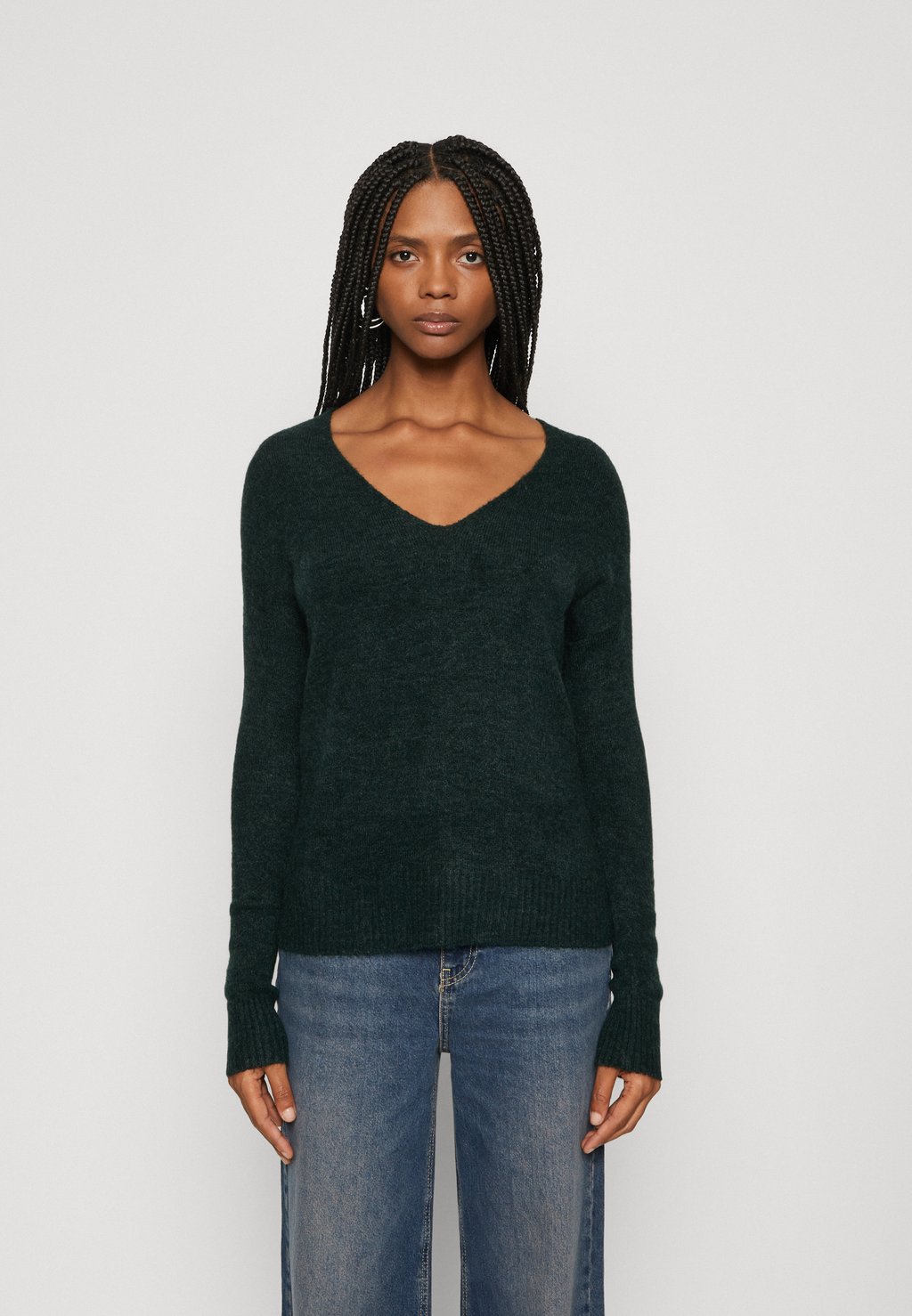 

Свитер ELANORA V-NECK NOOS JDY, темно-зеленый