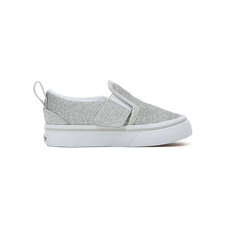 Кроссовки Vans Slip-On   V Toddler 'Glitter - Silver', серый — фото 2
