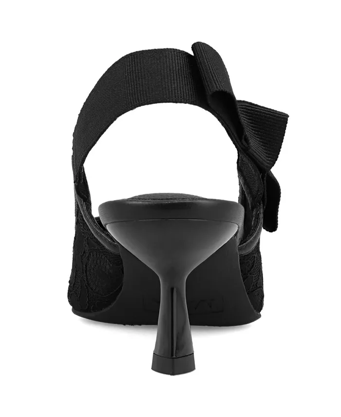 Женские босоножки Naida Slingback на каблуке-кitten с сетчатым верхом Mia, черный — фото 3