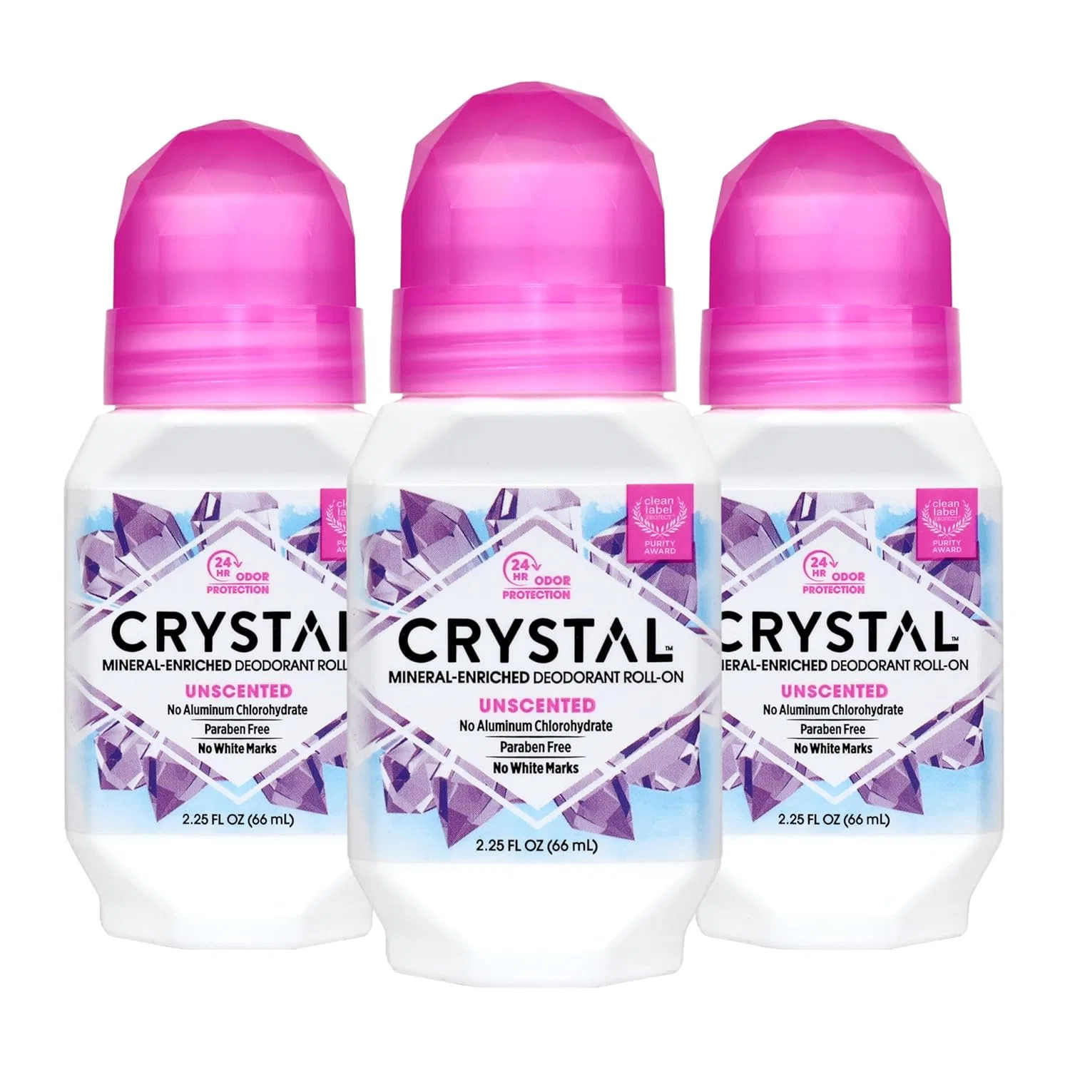 Минеральный дезодорант-ролик Crystal без запаха (3 x 64 мл) Crystal Essence