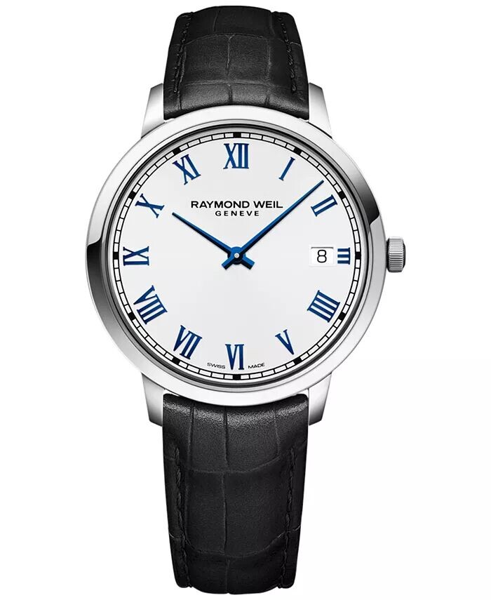 

Мужские швейцарские часы Toccata с черным кожаным ремешком, 42 мм Raymond Weil