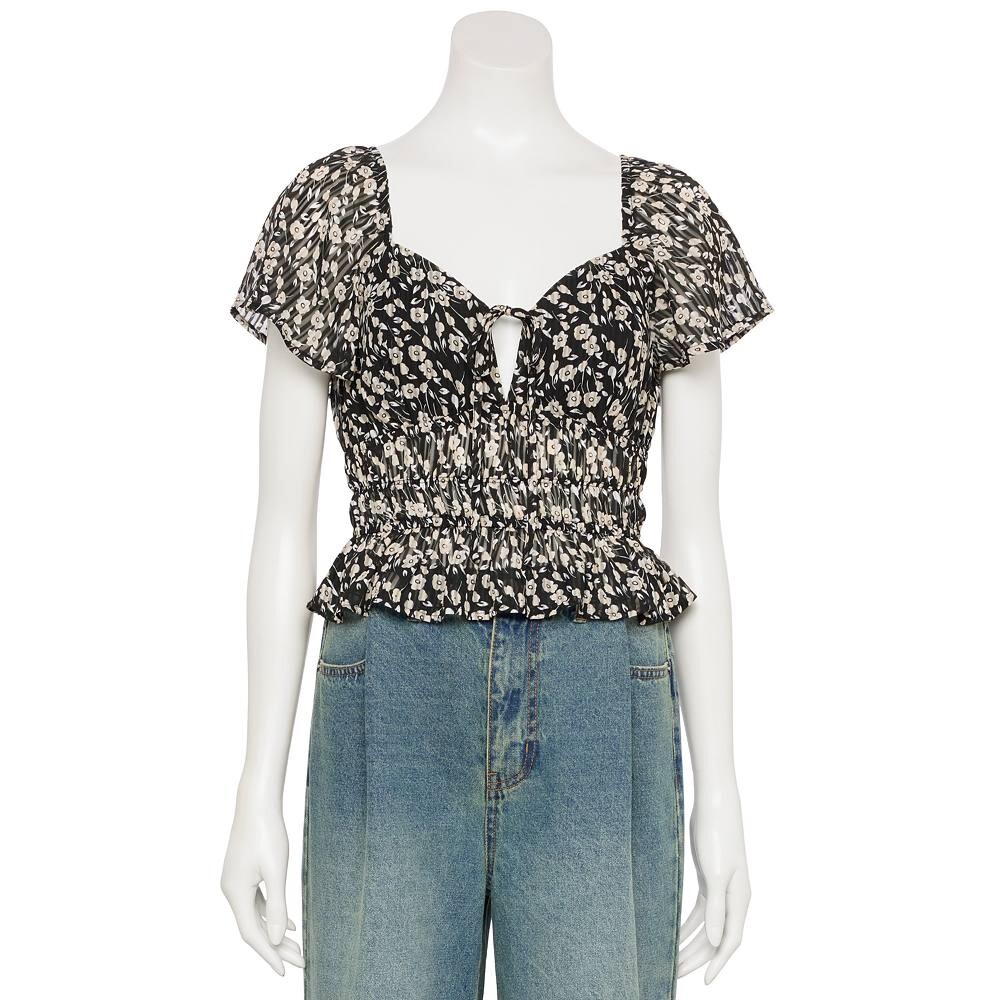 

Топ с короткими рукавами Dizzy Lizzy для юниоров, цвет Black Print