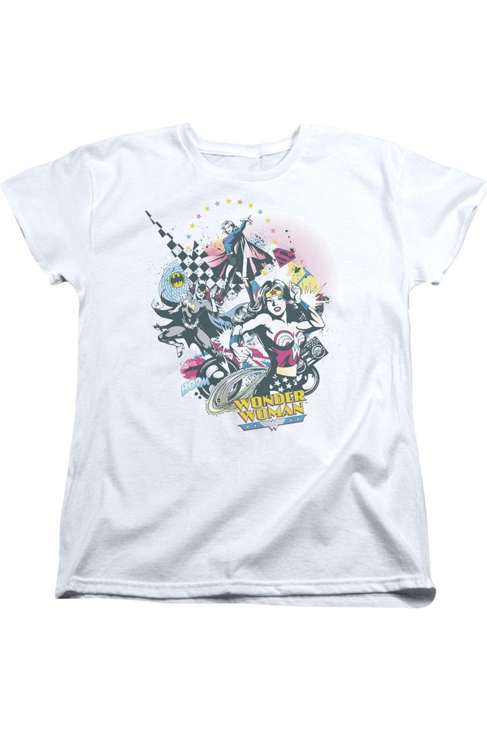 

Женская футболка с коротким рукавом DC Comics Power Trio Gildan, белый