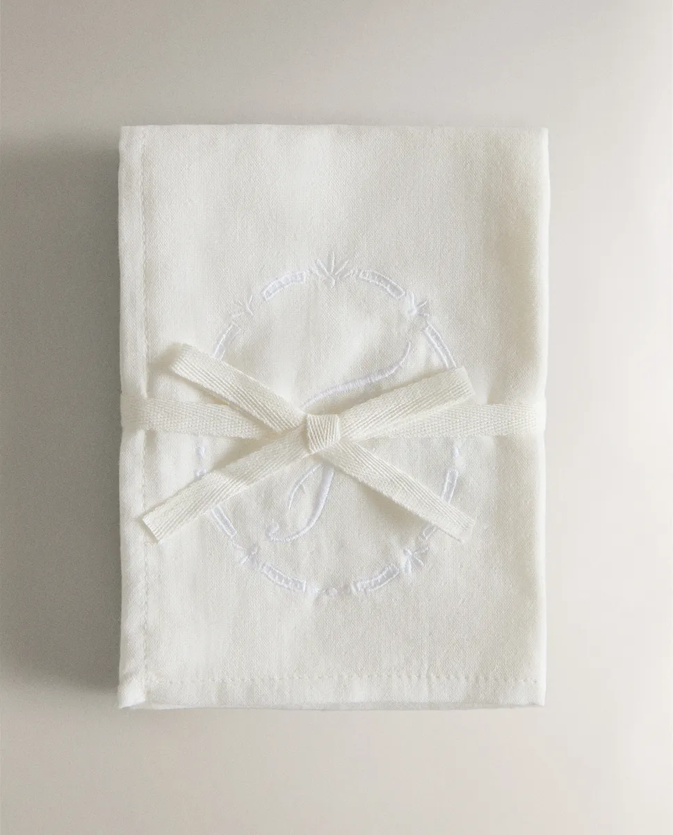 

Упаковка детских муслиновых полотенец с вышитой буквой (2 шт.) Zara Home, Letter F