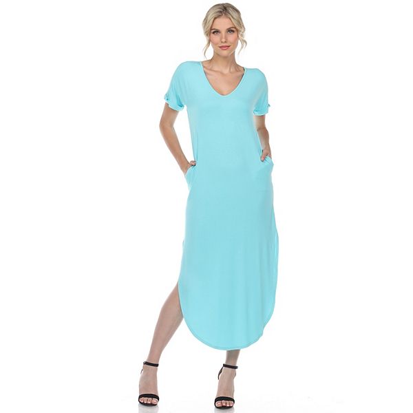 

Женское платье макси с коротким рукавом и v-образным вырезом Wm Fashion, Aqua