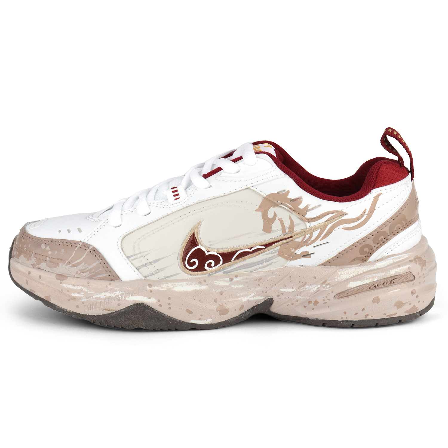 

Nike Air Monarch 4 Abrasion Resistant Low top Casual Shoes Unisex Beige White Brown