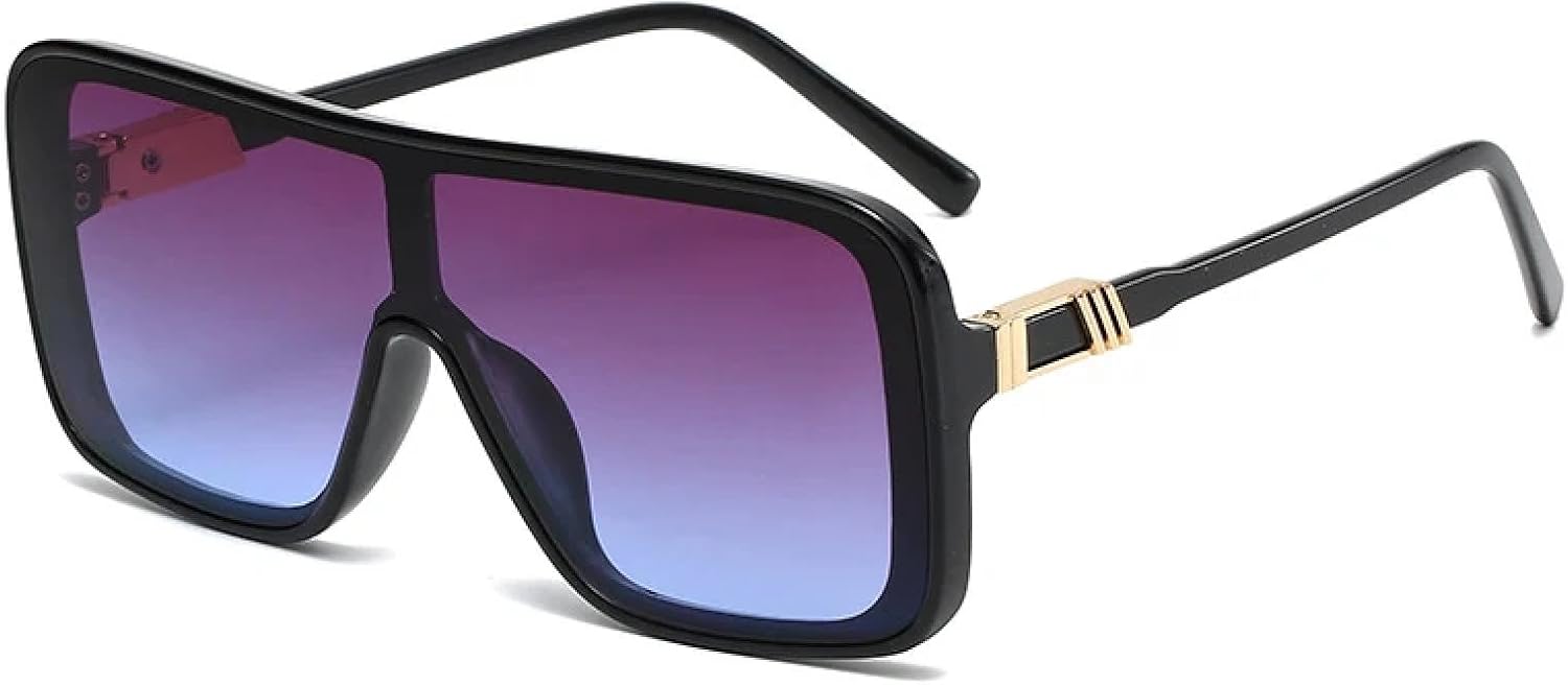 

Модные солнцезащитные очки в крупной цельной оправе для мужчин, женщин и унисекс, класса люкс, для активного отдыха, вождения и защиты от ультрафиолета UV400 TKKTLLT, Black Gradient Gray