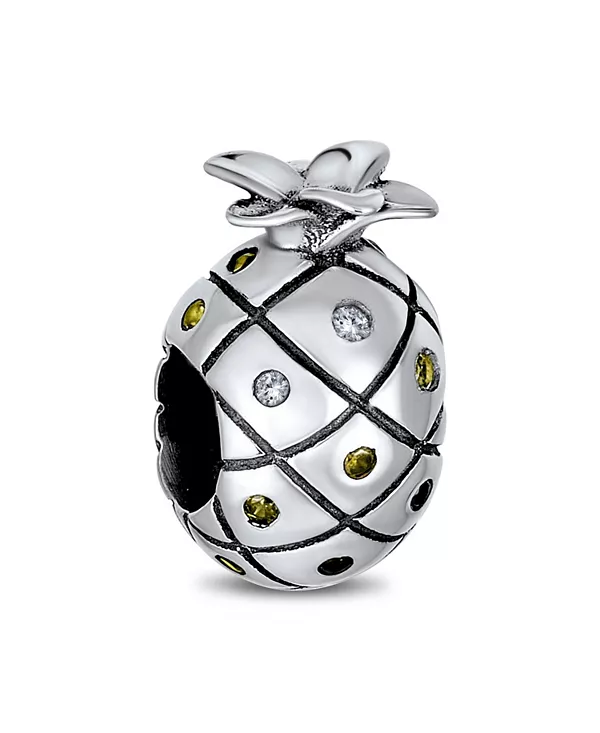 

Бусина-Подвеска в виде тропического ананаса с фианитами из стерлингового серебра Bling Jewelry, yellow