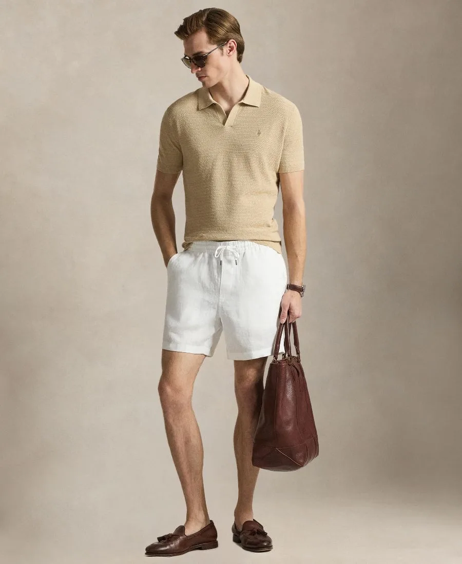 Мужская поло-рубашка с коротким рукавом и текстурированной поверхностью Polo Ralph Lauren, Dune Tan — фото 2