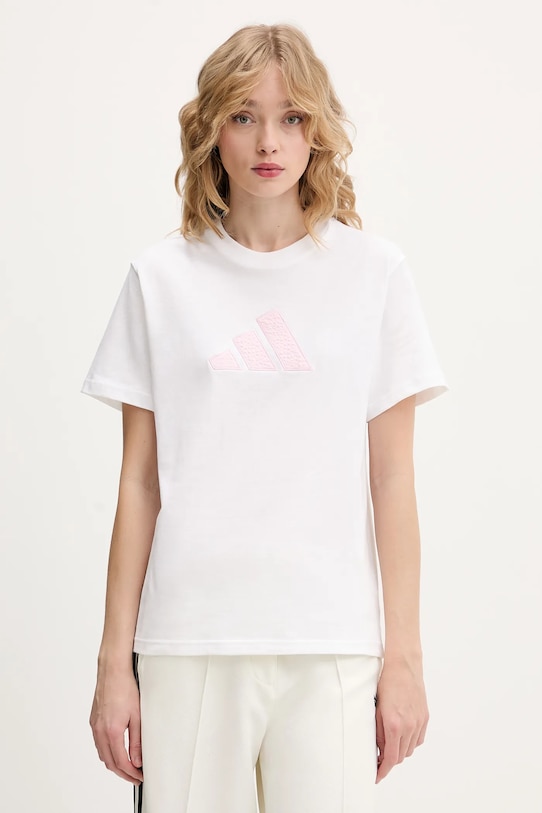 

Хлопковая футболка Adidas, белый