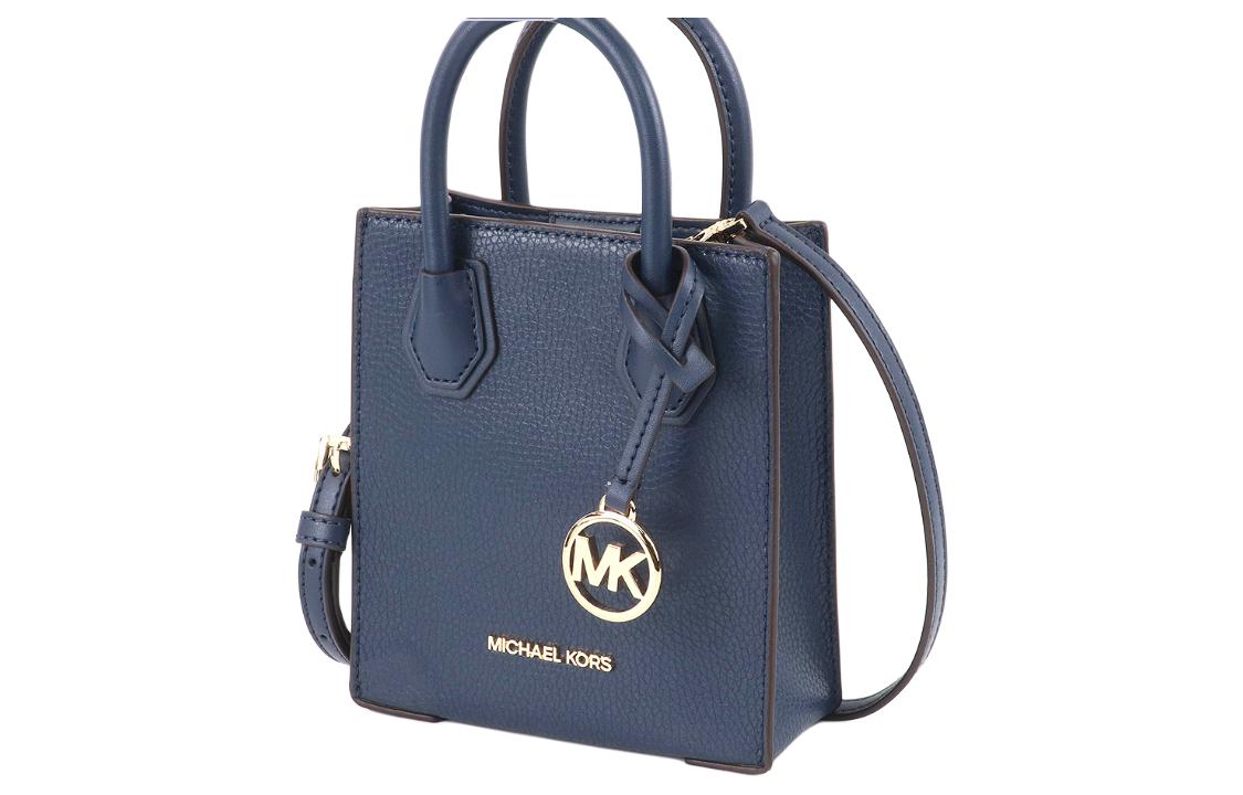 

MICHAEL KORS Кожаная сумка Мерсер через плечо миниатюрная женская морская синяя