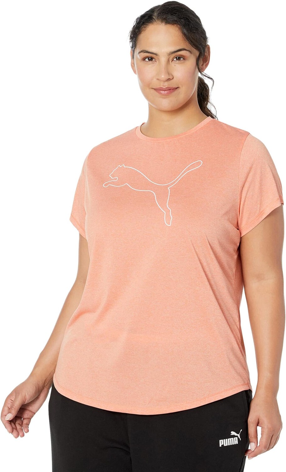 

Футболка PUMA Plus Size Ready To Go Heather Logo Tee, цвет Peach Pink Heather