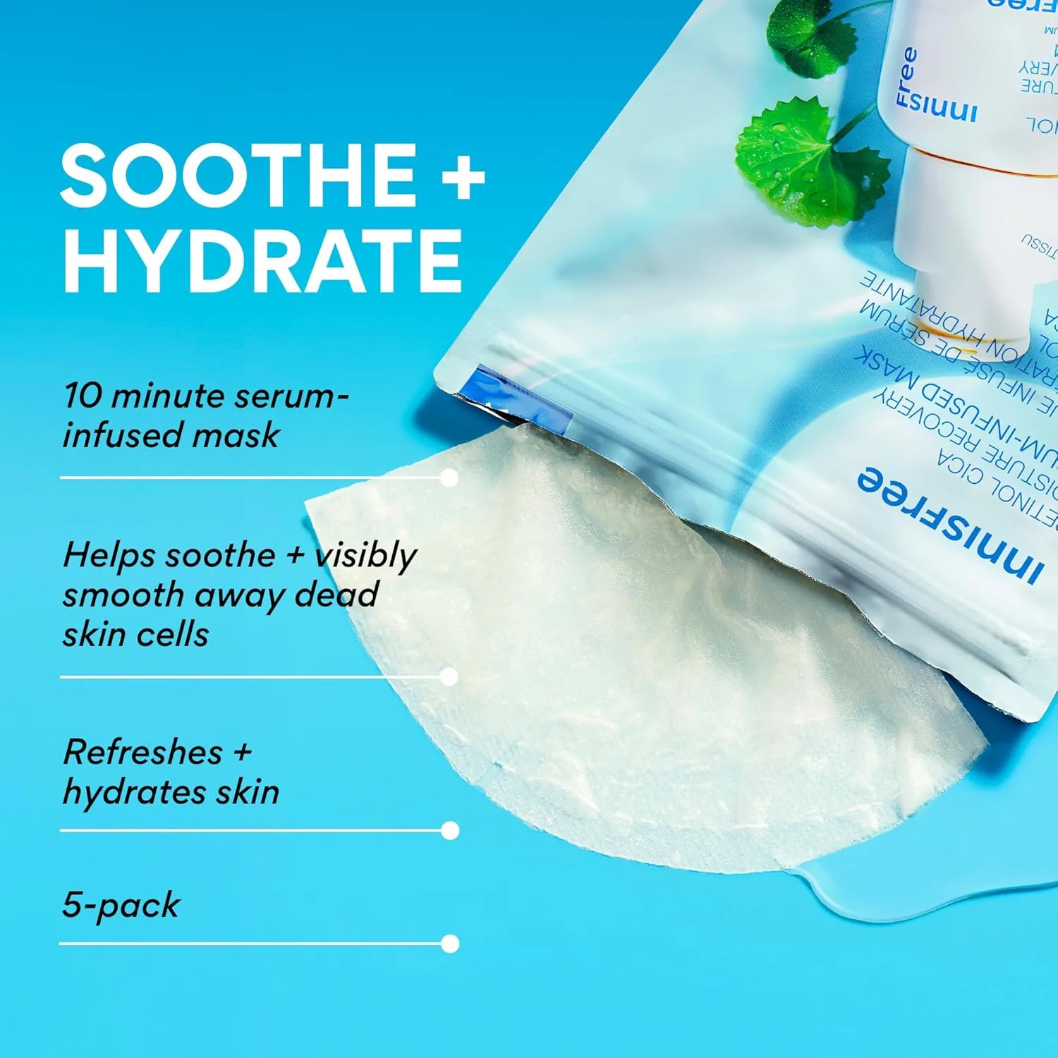 Сыворотка Innisfree — Салфетка Retinol Cica Recovery Serum-Infused Mask, , для успокоения и увлажнения — фото 2