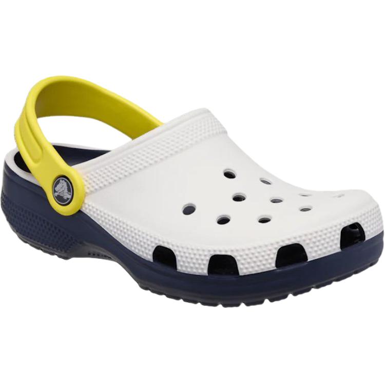 Классические детские сандалии с низким верхом Clog Support Crocs, белый/желтый — фото 2