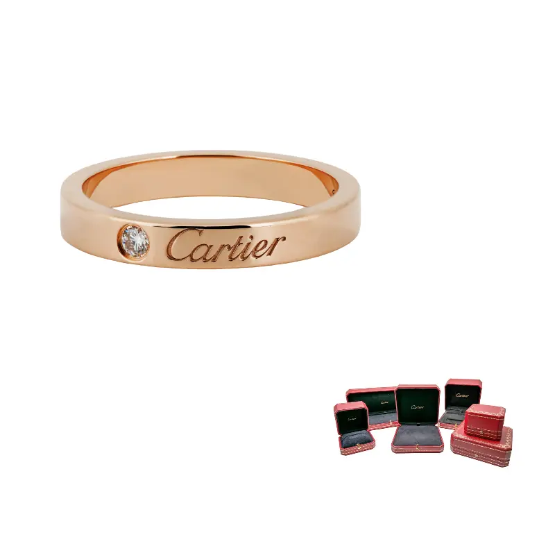

Cartier C De Rings 18K Rose Gold Rings Unisex Rose Gold