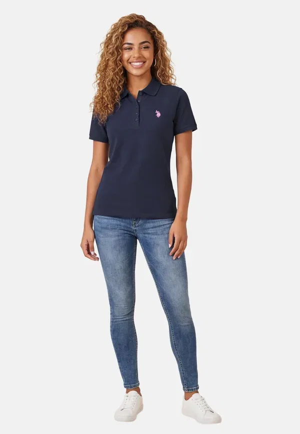 Поло Ussiirena U.S. Polo Assn., темно-синий с пыльно-розовым