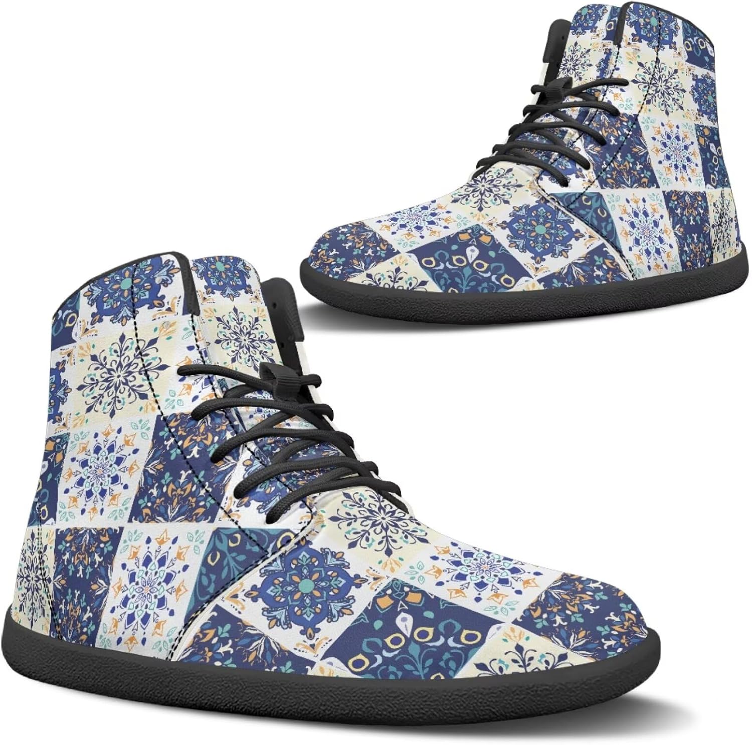 

Спортивные походные ботинки Binienty для мужчин и женщин, высокие ботинки без подошвы с поддержкой лодыжки, нескользящая обувь для всех сезонов, Mandara Plaid