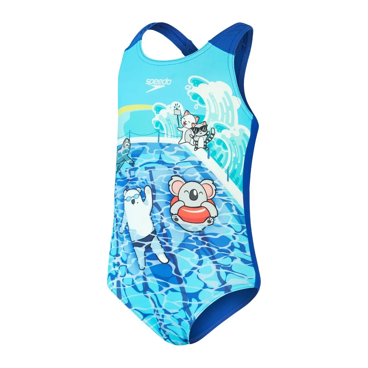 

Детский купальник для девочек с цифровой печатью Speedo, синий