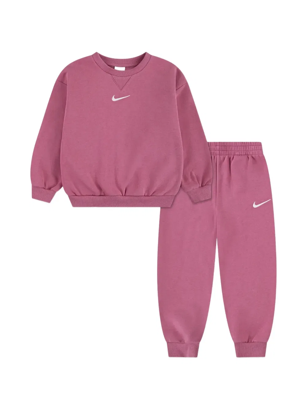 Комплект из двух спортивных костюмов с круглым вырезом и логотипом Nike Kids, розовый