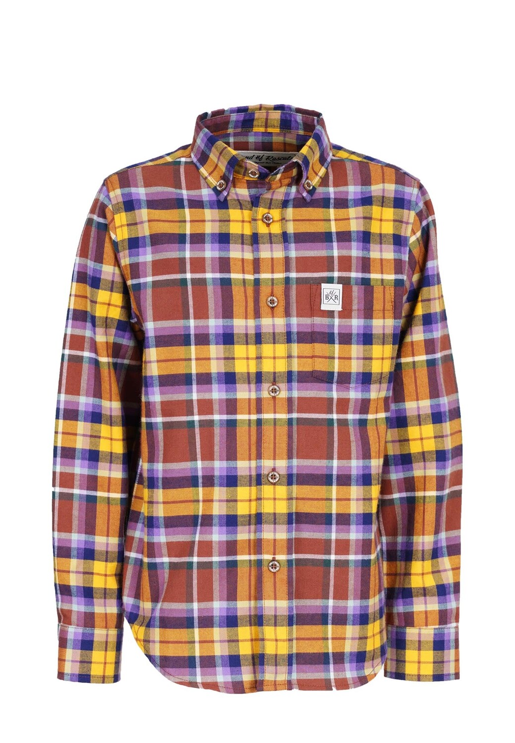 Лонгслив Band of Rascals Shirts Flannel Check, цвет dark purple mustard — фото 2