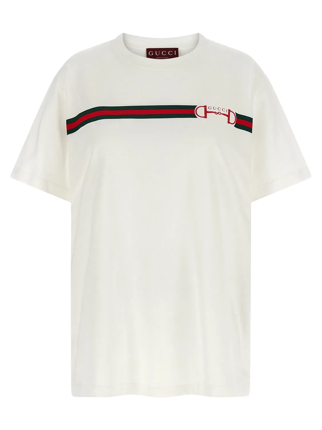 Футболка Gucci Nastro Web, классический крой, белый