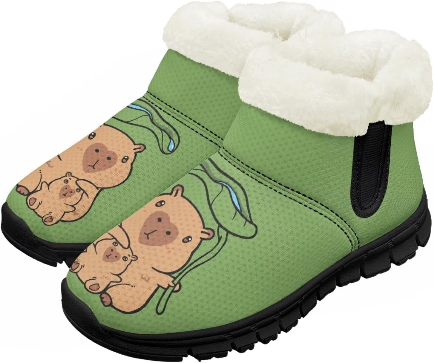 

Детские зимние ботинки для мальчиков и девочек, теплые зимние сапоги с нескользящей подошвой, легкие Chririnla, Cartoon Capybara