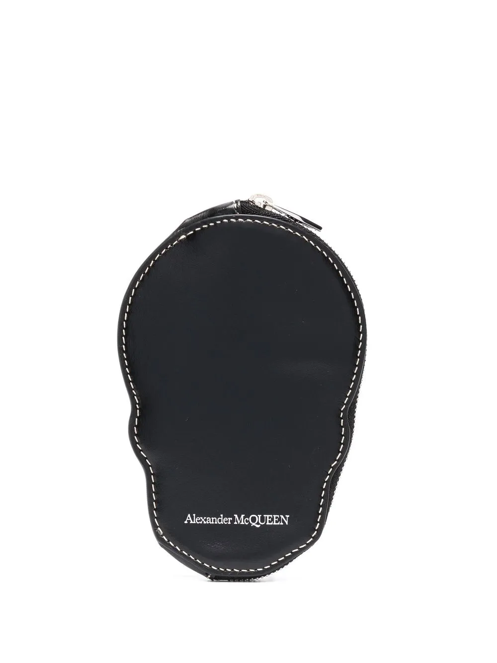 

Маленький кошелек Skull с круговой молнией Alexander McQueen, черный