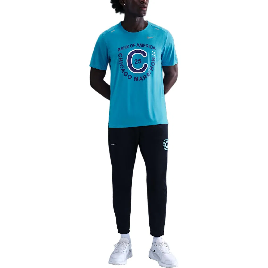 Футболка беговая Nike Rise 365 Light Blue — фото 4