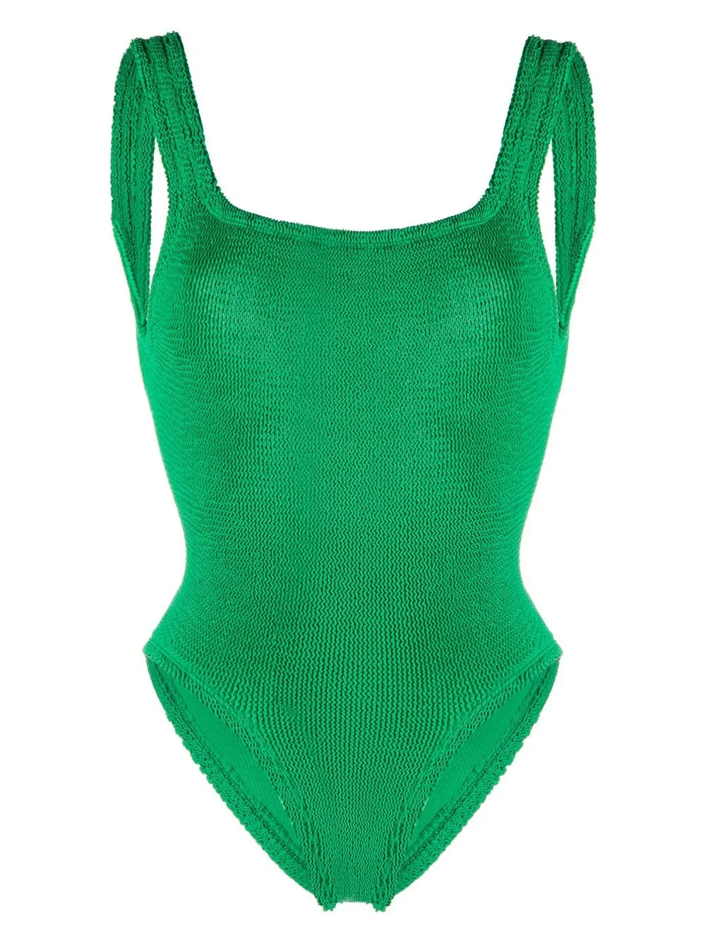 

Купальник с жатым эффектом и открытой спиной Hunza G, зеленый