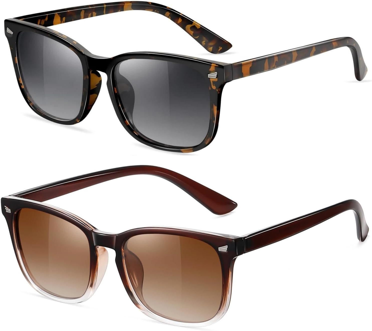 

Поляризованные солнцезащитные очки FEIDUSUN для женщин и мужчин. Классические модные солнцезащитные очки с защитой от УФ-излучения, A21 Dark Leopard / Gradient Gray + Dark Tea&transparent / Gradient Tea