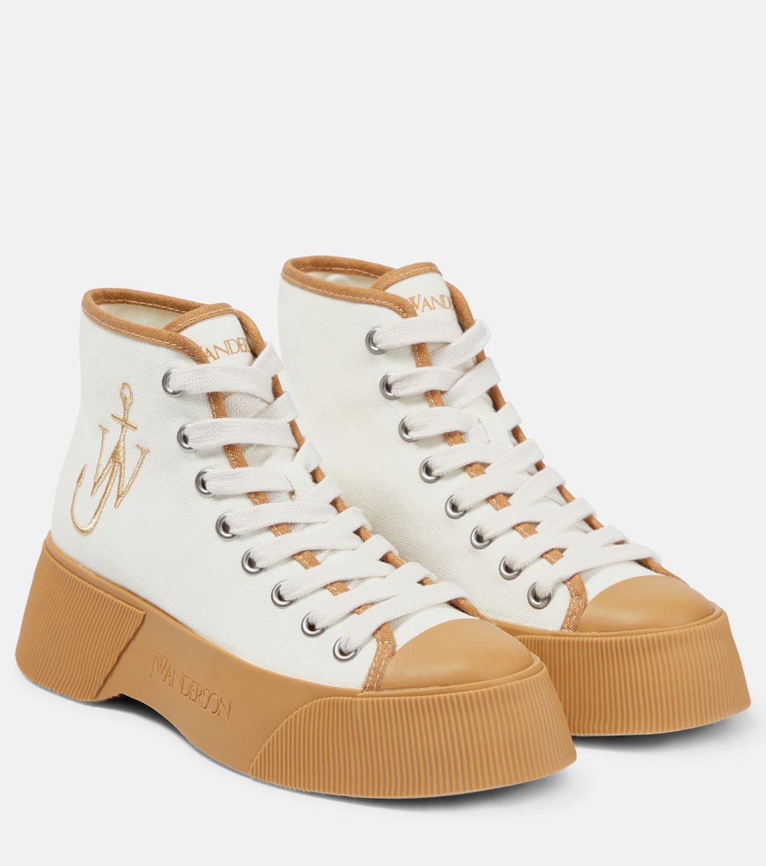 Высокие кеды из парусины JW Anderson, бежевый