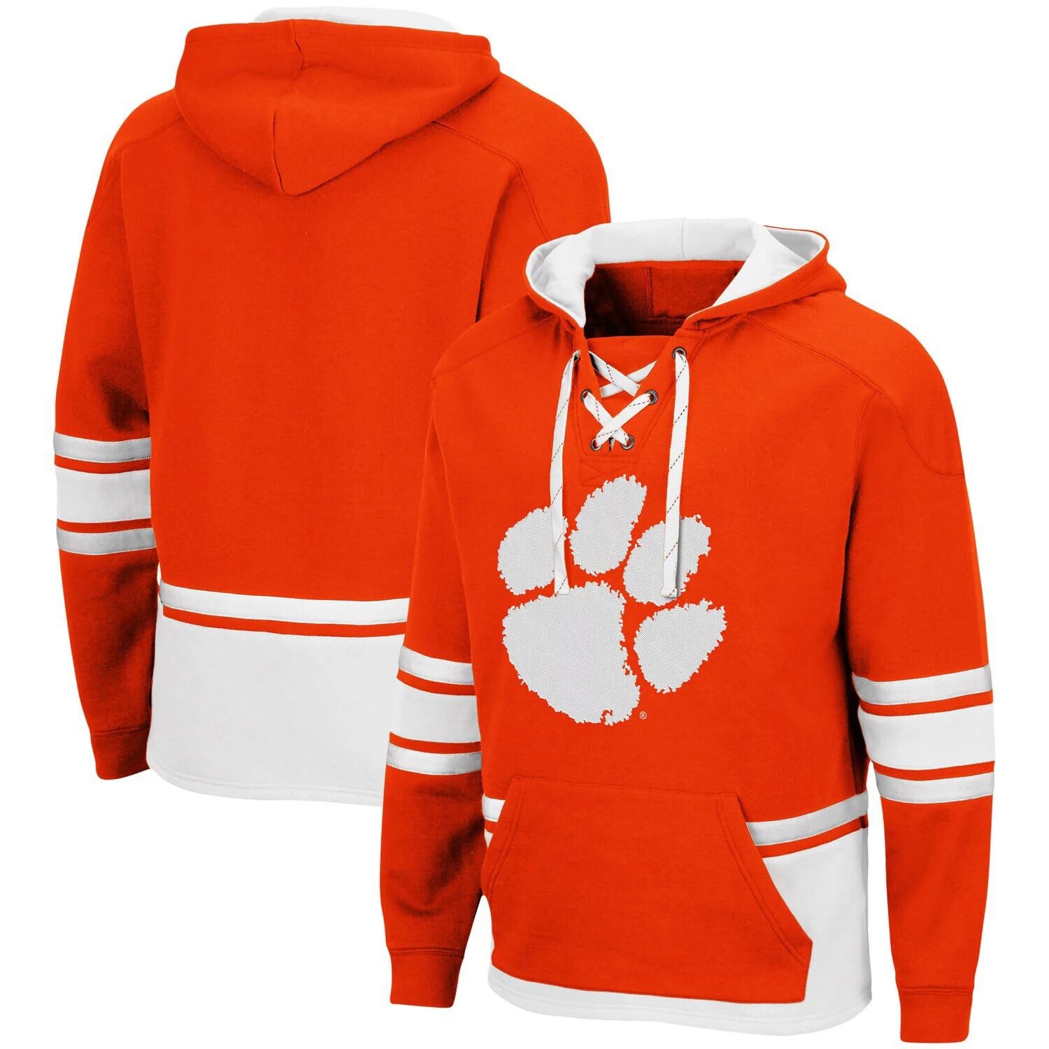 

Мужской пуловер с капюшоном Colosseum Orange Clemson Tigers Lace Up 3.0