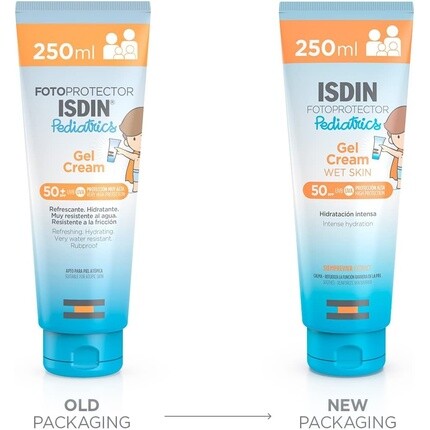 Педиатрический гель-крем Spf 50 250 мл охлаждающий и увлажняющий солнцезащитный крем, Isdin — фото 2