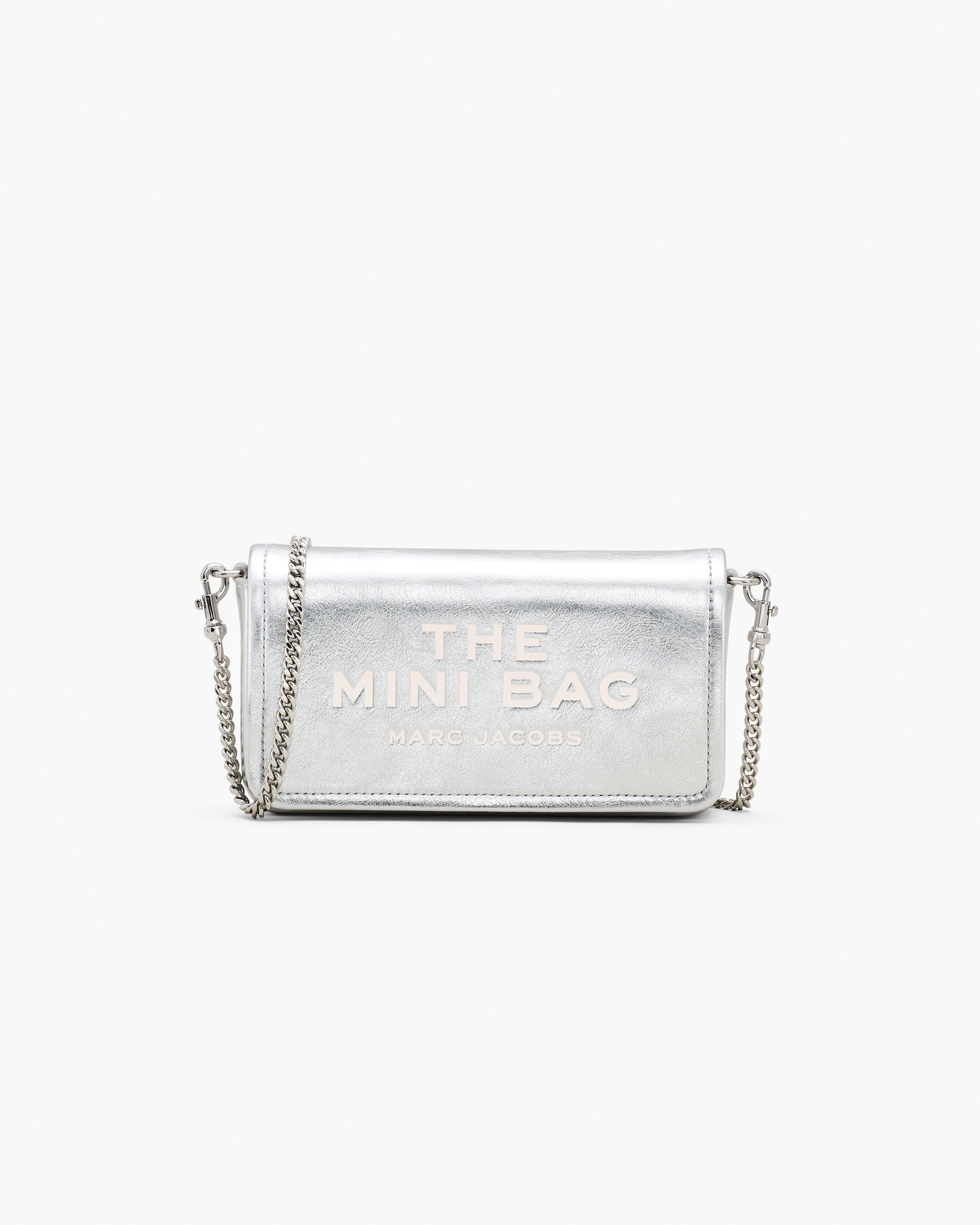 

Мини-сумка из металлизированной кожи с цепочкой Marc Jacobs, серебряный