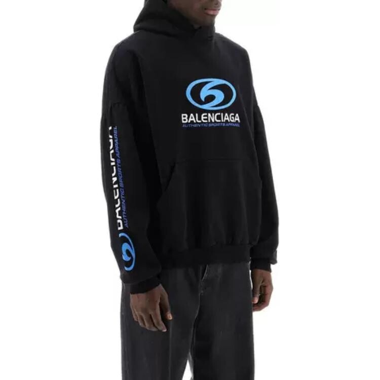 Толстовка Balenciaga Logo-Printed Distressed, черный — фото 2