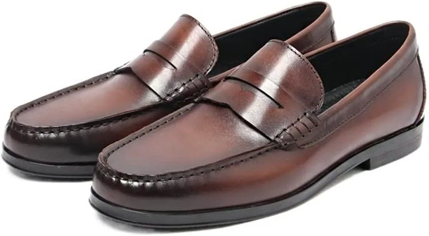 Лоферы мужские кожаные, Loafers, коричневый SayfuR