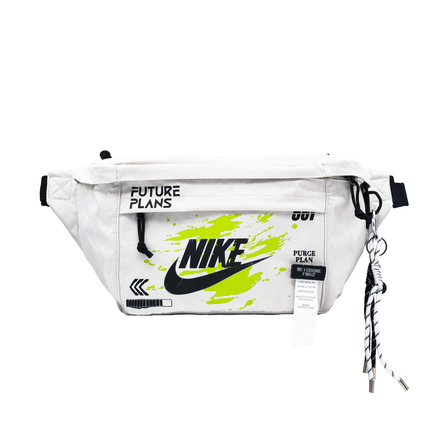 

Nike Тканевый поясной рюкзак унисекс черный зеленый белый, Light Green+Black Box