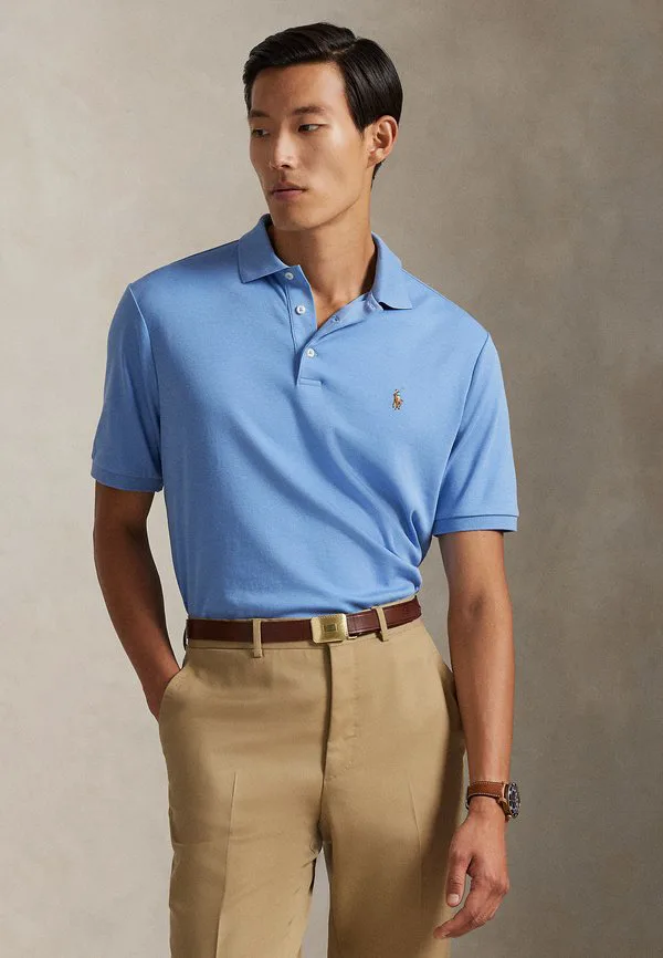 Поло-Рубашка из мягкого хлопка приталенного кроя Polo Ralph Lauren, Sky Blue