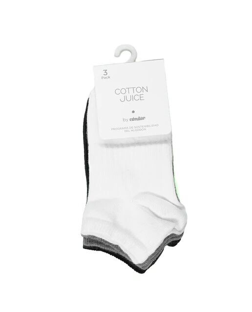 Комплект из трёх пар спортивных носков Cotton Juice, мультиколор — фото 2