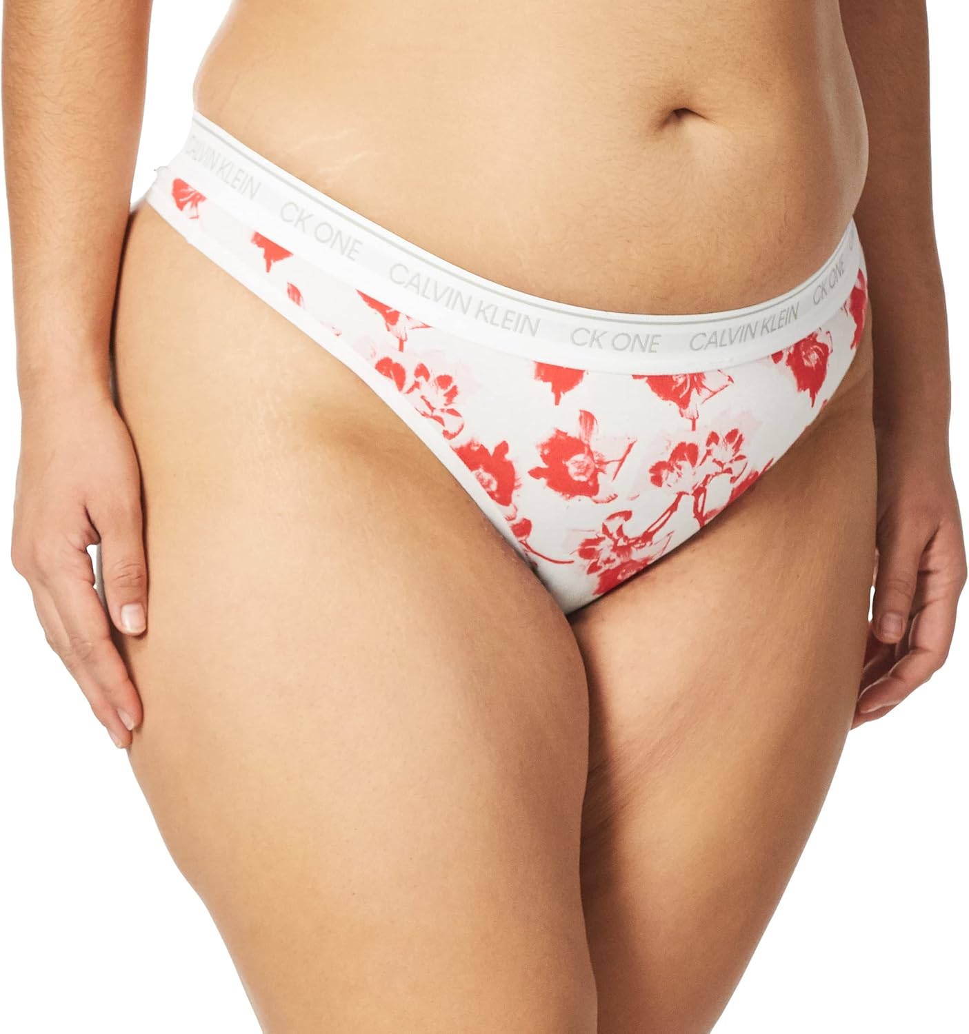 Женские трусики-стринги Calvin Klein Ck One Cotton, Lilium Print_Strawberry Shake