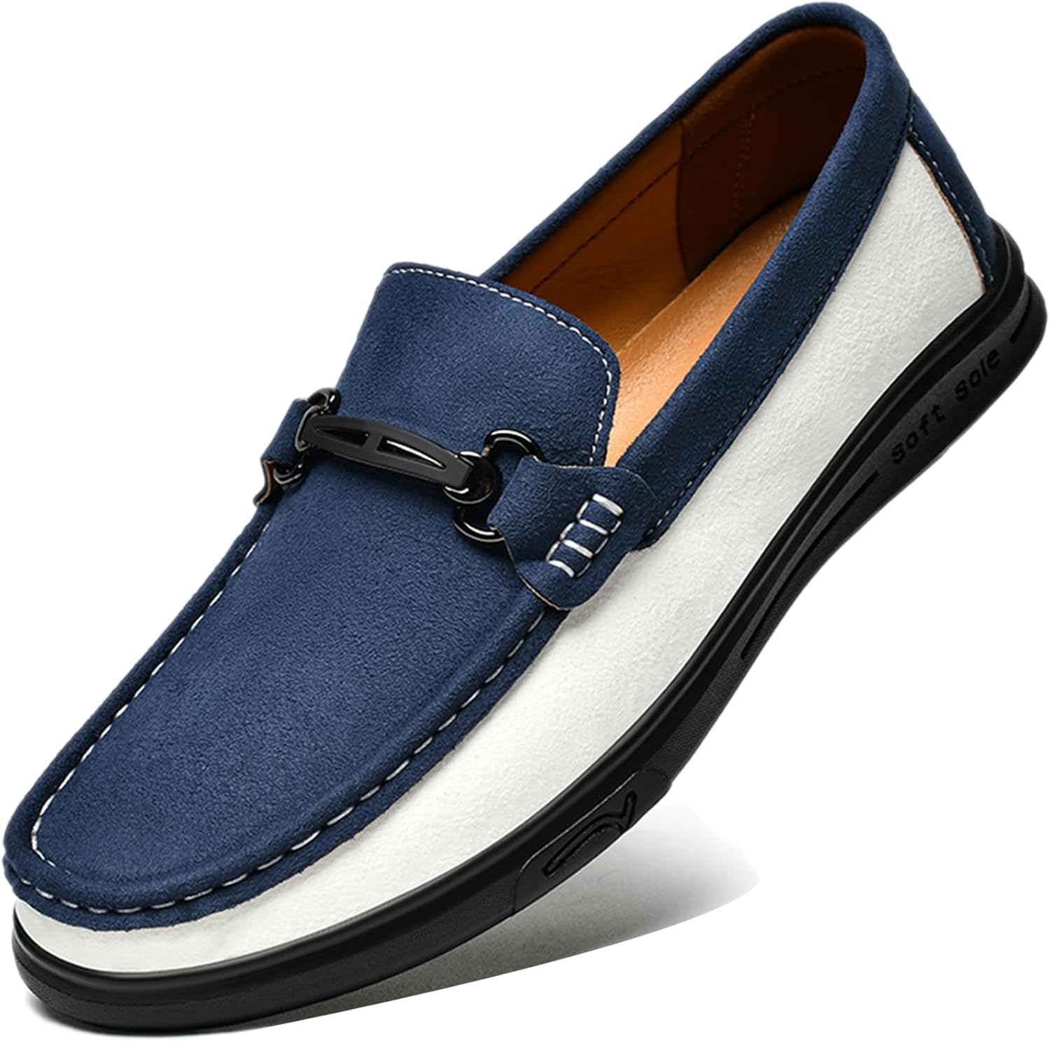 

Мужские замшевые повседневные лоферы с металлической пряжкой Adkgbe, синий